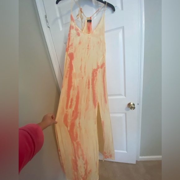 Womens Gypsy 05 Yellow/Pink Silk Tie Dye Dress Size Small - Picture 10 of 15